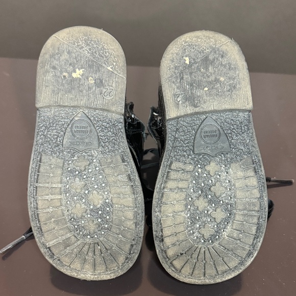 Geox Breathable Girls Black Patent Leather Boots With Velvet Laces - Sz 6 1/2 - Picture 8 of 12